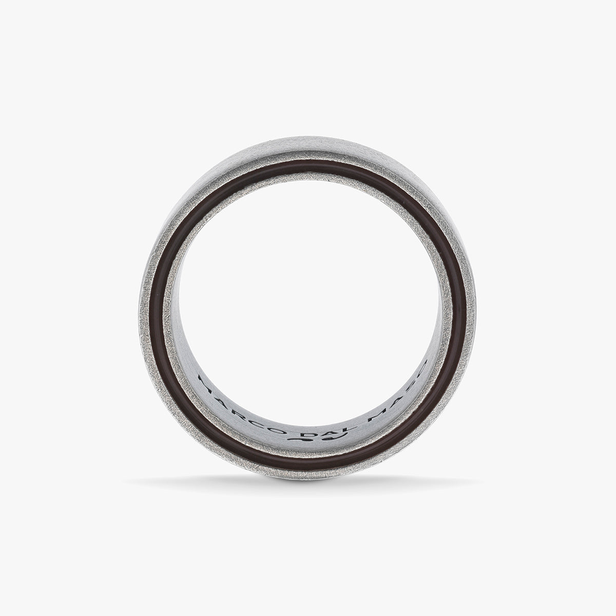 ELAN Fascia in argento ossidato con smalto marrone