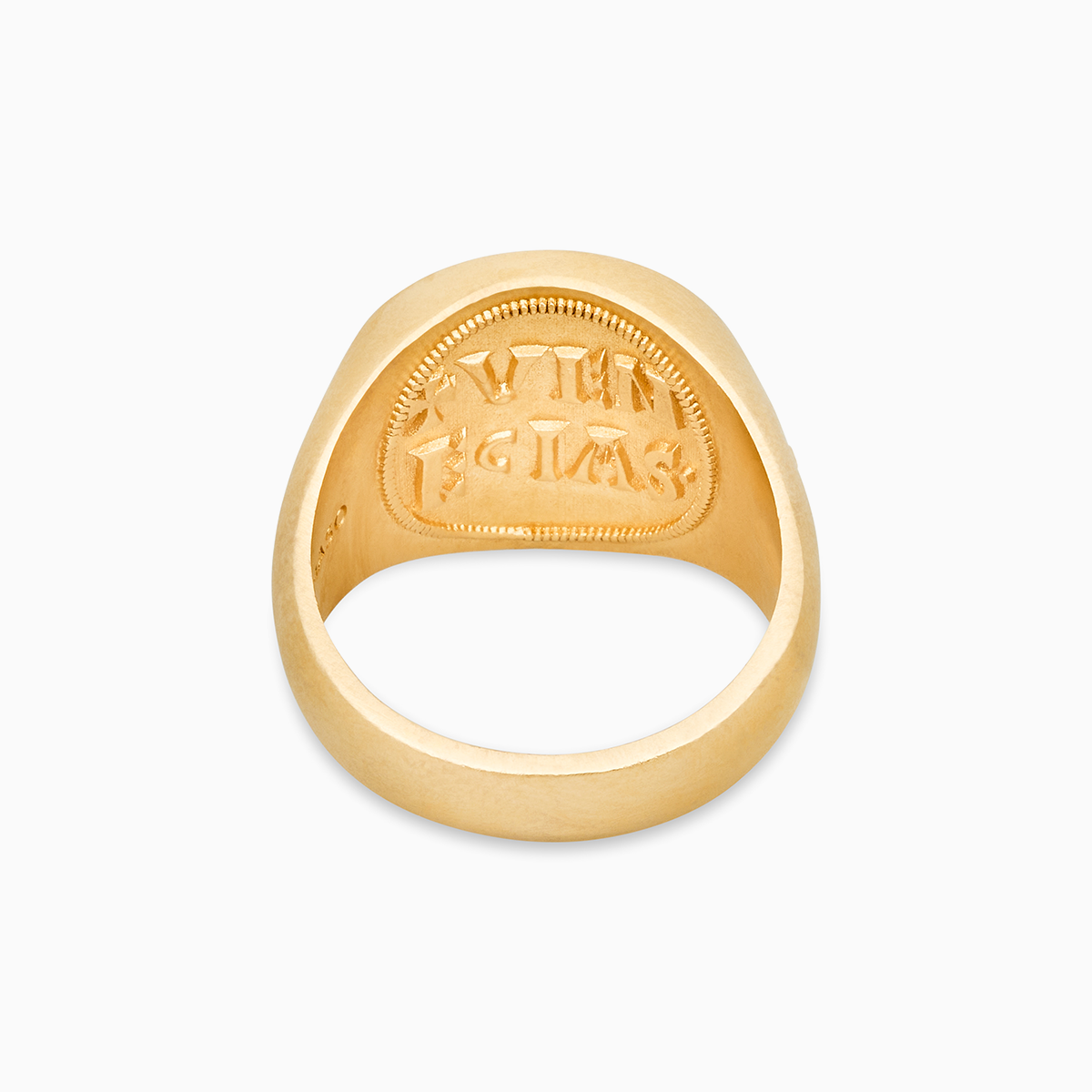 MONETA 18K Yellow Gold Matte Vermeil And Black Diamonds Signet Ring