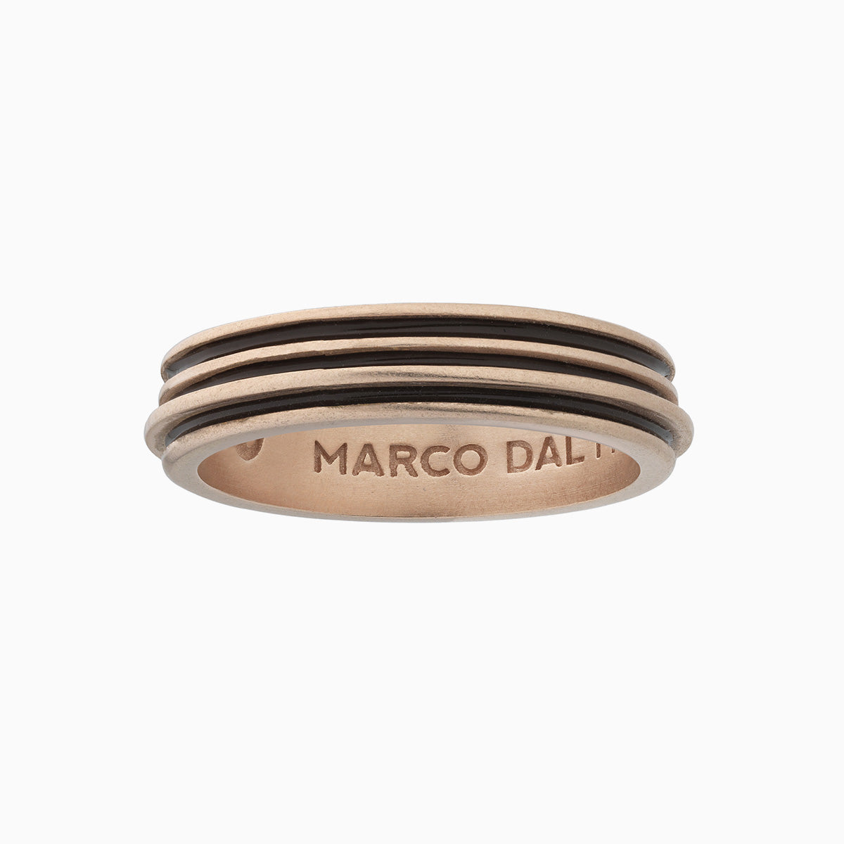 ACIES SLIM BAND, Rose Gold Matte Vermeil & Brown Enamel - Side View
