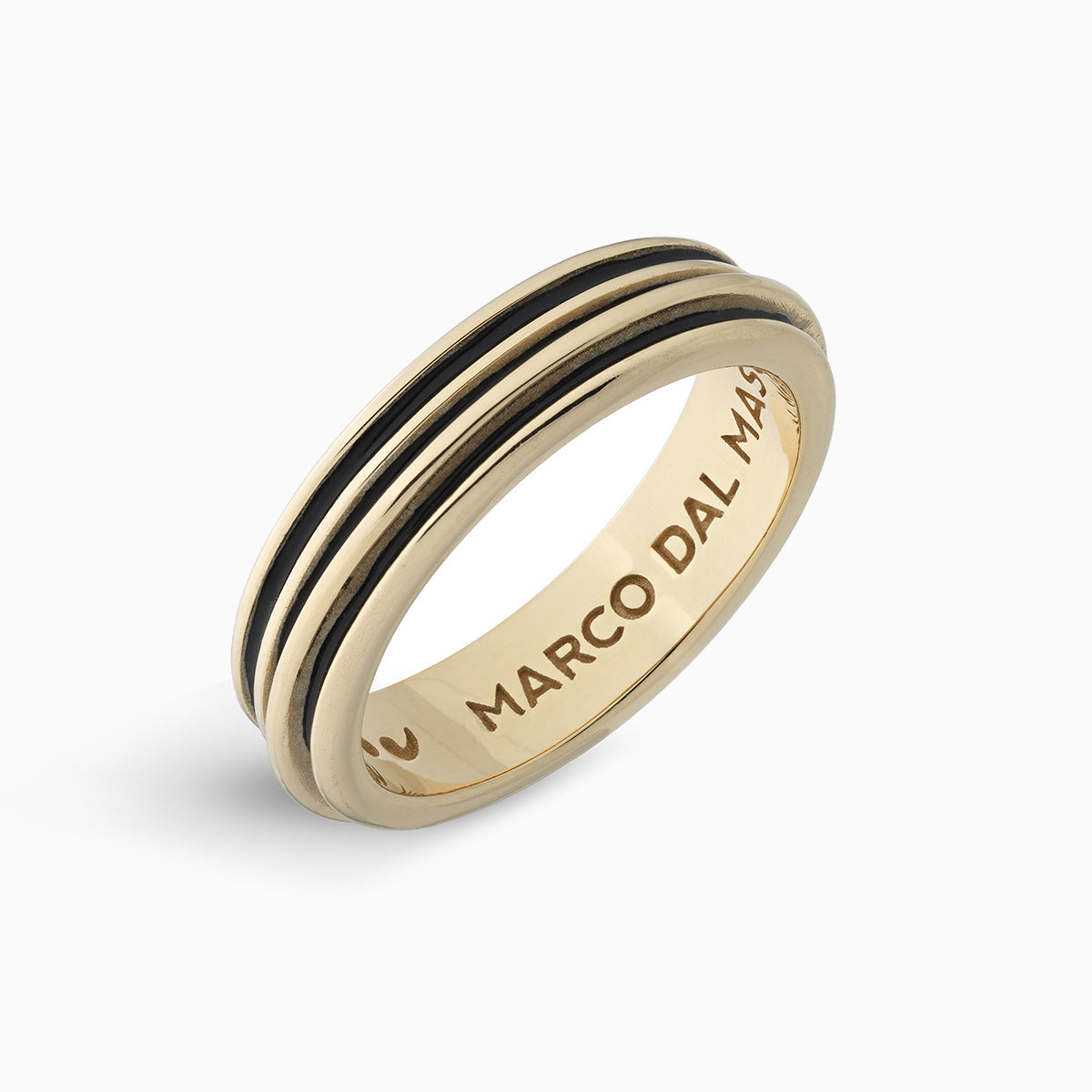 ACIES SLIM BAND, Yellow Gold Polished Vermeil & Black Enamel