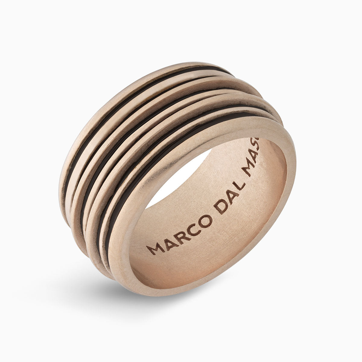 ACIES BAND, Rose Gold Matte Vermeil & Brown Enamel