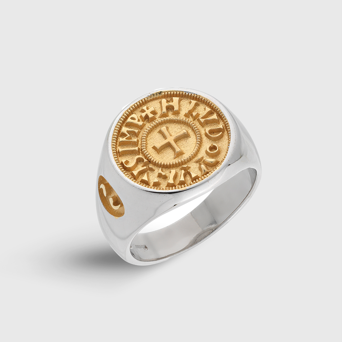 MONETA 18K Yellow Vermeil & Polished Silver Sovereign Ring