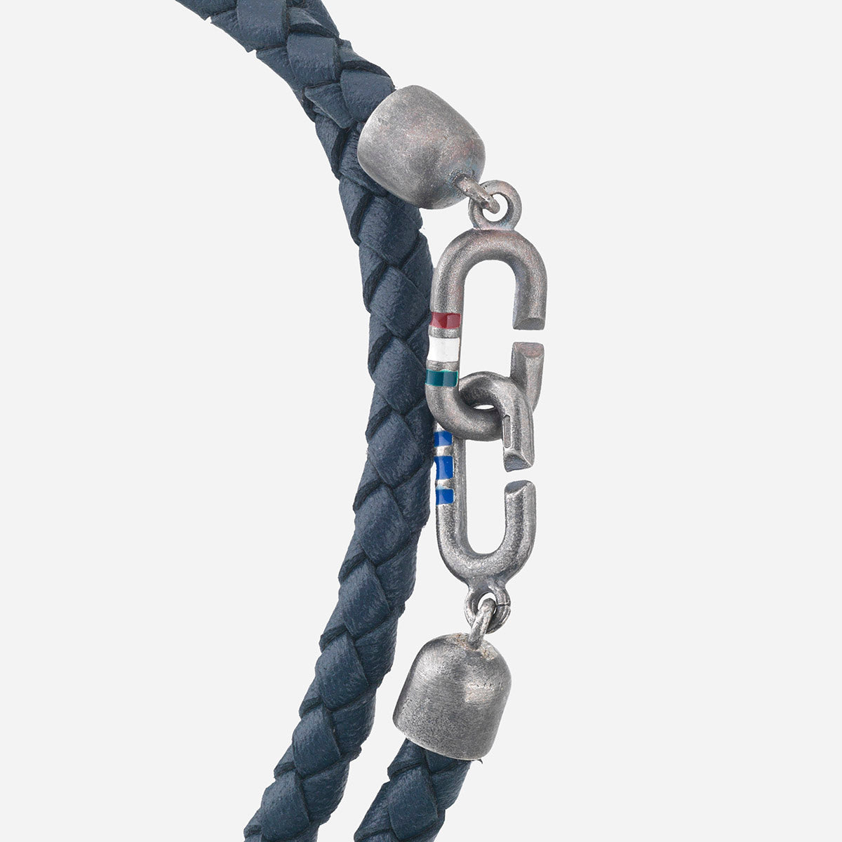 LINK Double Wrap Enamel and Leather Bracelet