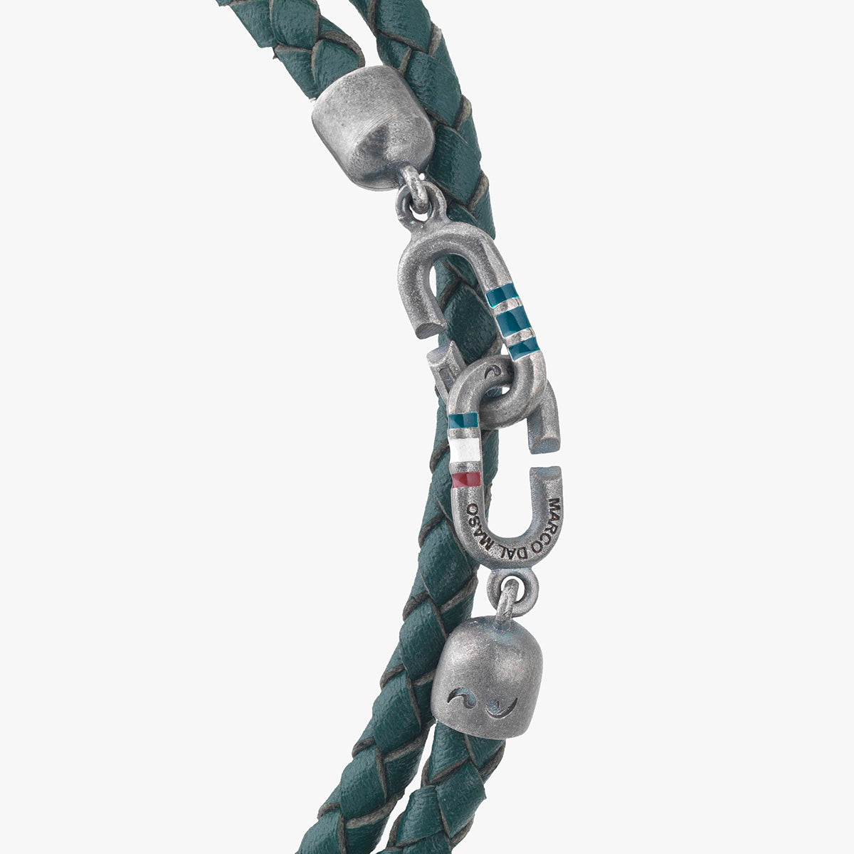 LINK Double Wrap Enamel and Leather Bracelet