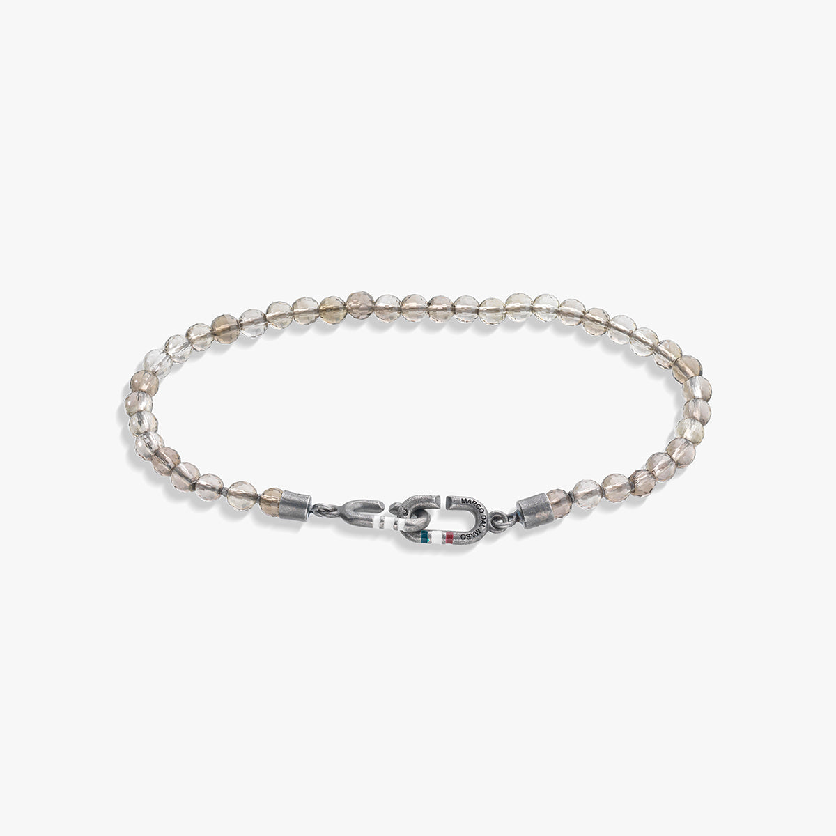 THE LINK Mini Bracciale Eternity con Perline di Quarzo Fumé