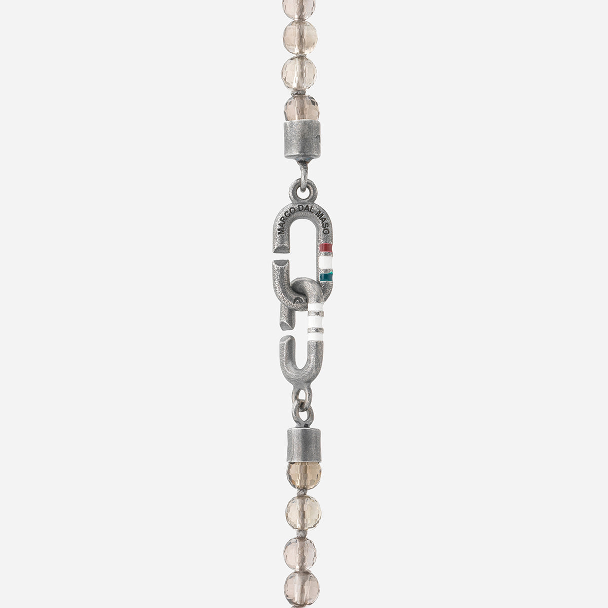 THE LINK Mini Bracciale Eternity con Perline di Quarzo Fumé