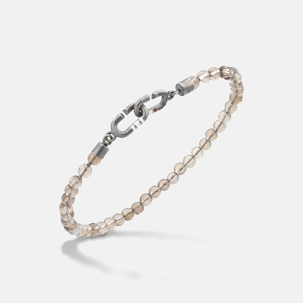 THE LINK Mini Bracciale Eternity con Perline di Quarzo Fumé