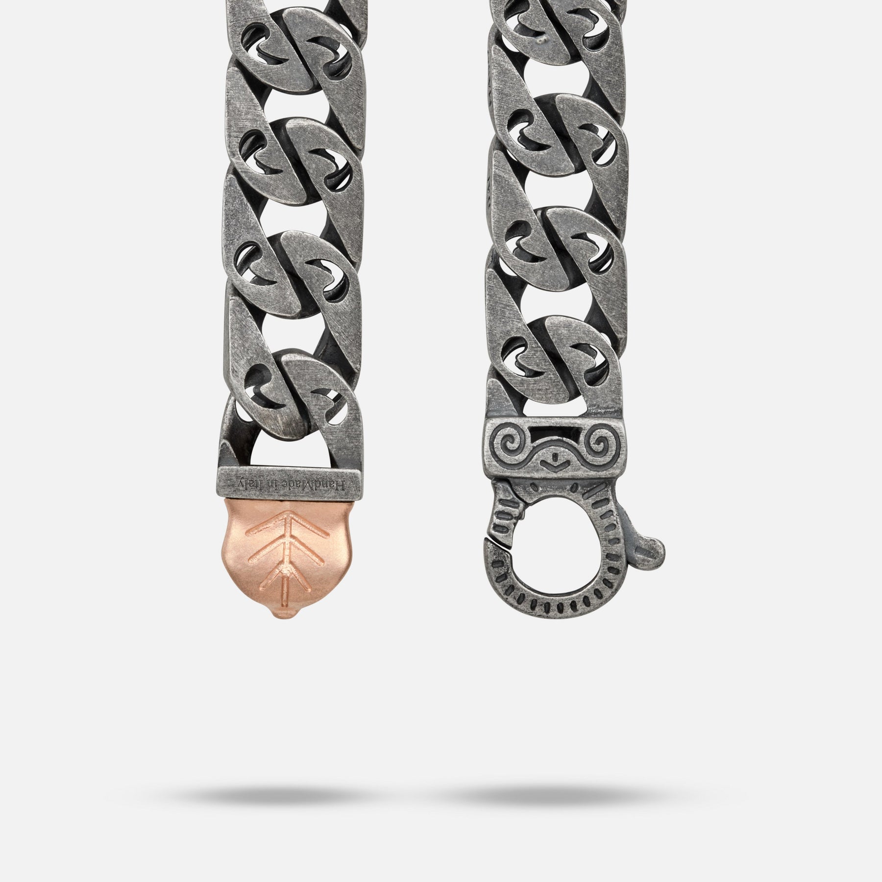 FLAMING TONGUE 9MM Necklace with Black Diamonds and Rose Gold Vermeil