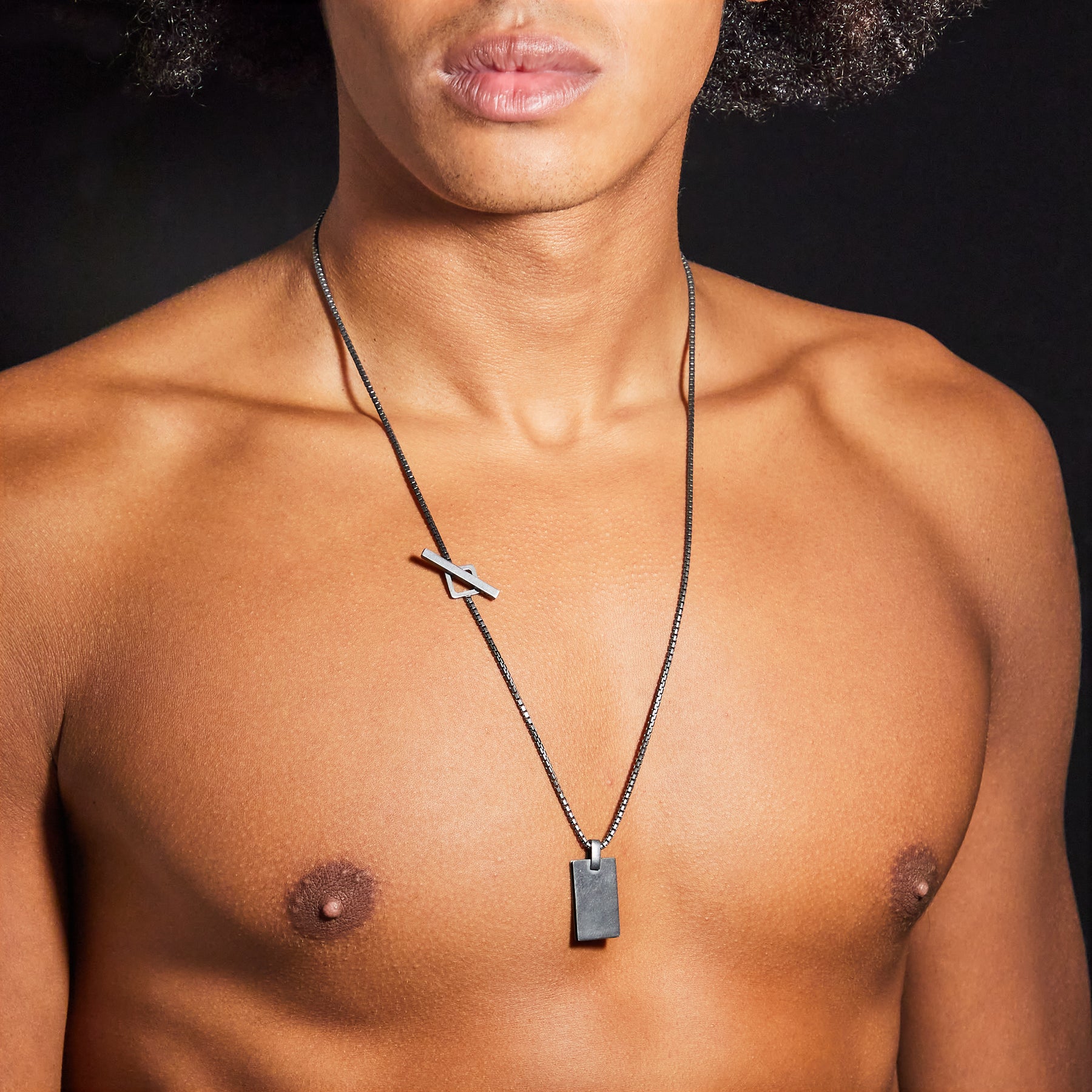 ELAN Oxidized Silver Tag with Black Enamel
