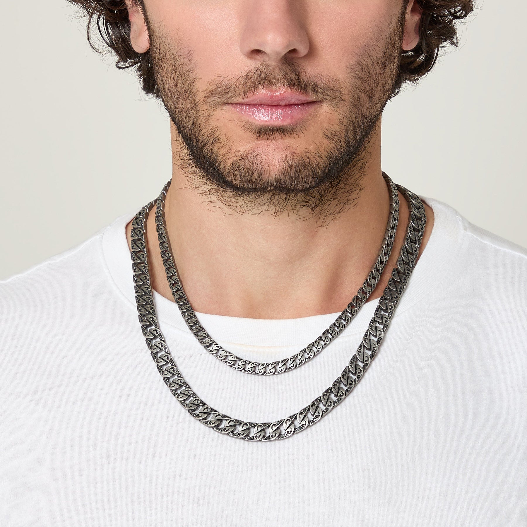 FLAMING TONGUE 9MM Necklace with Pave Diamonds