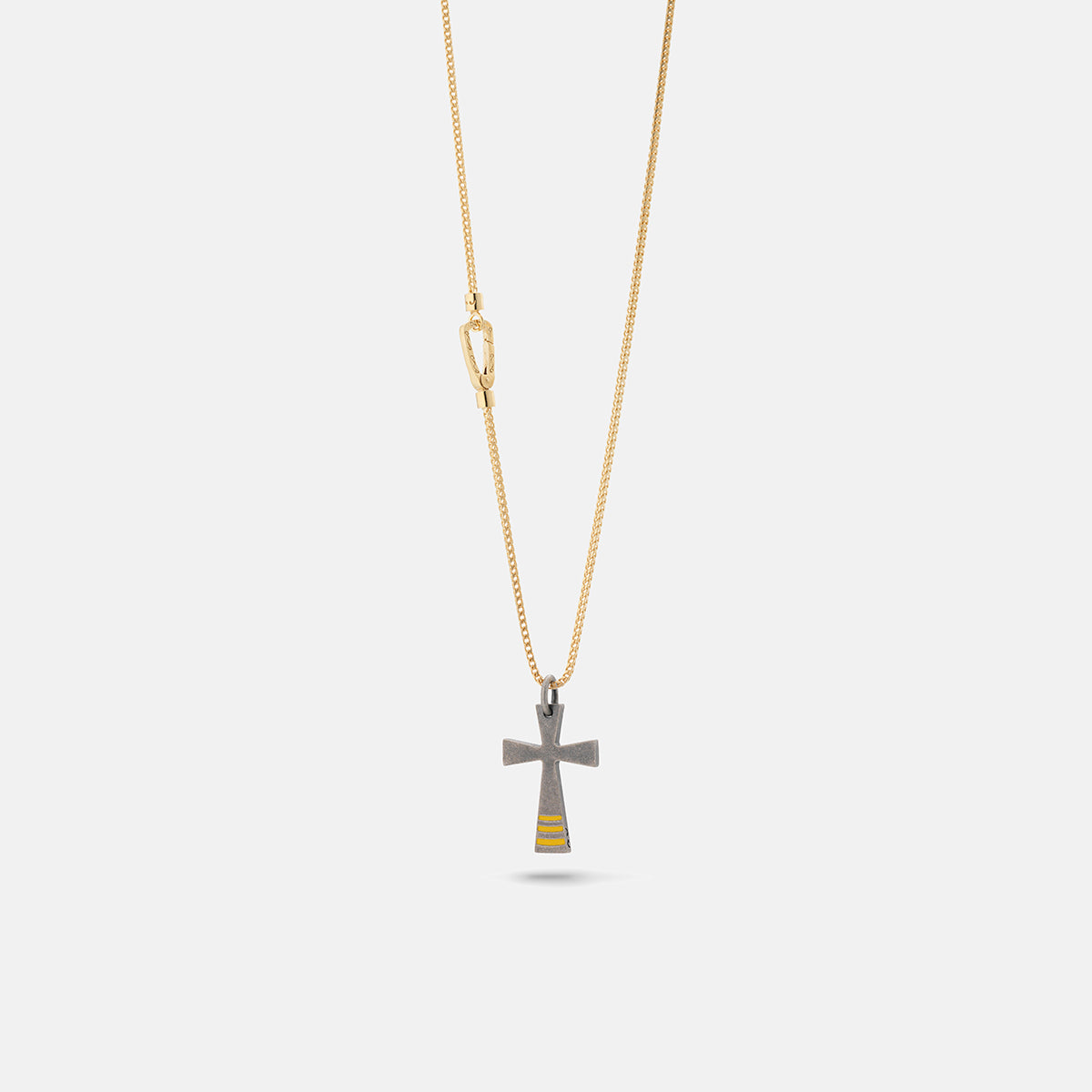 THE CROSS Enamel Pendant, Yelllow gold Vermeil, Yellow Enamel-Standard View 1