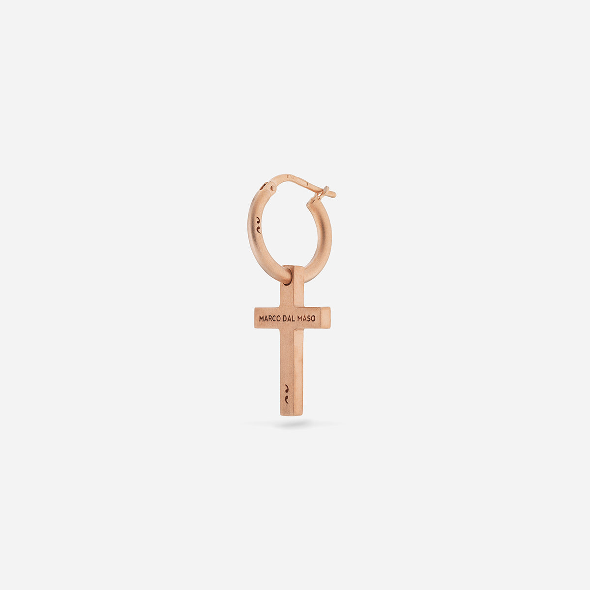 THE CROSS Pendant Earring, Matte Rose Gold Vermeil-Standard View