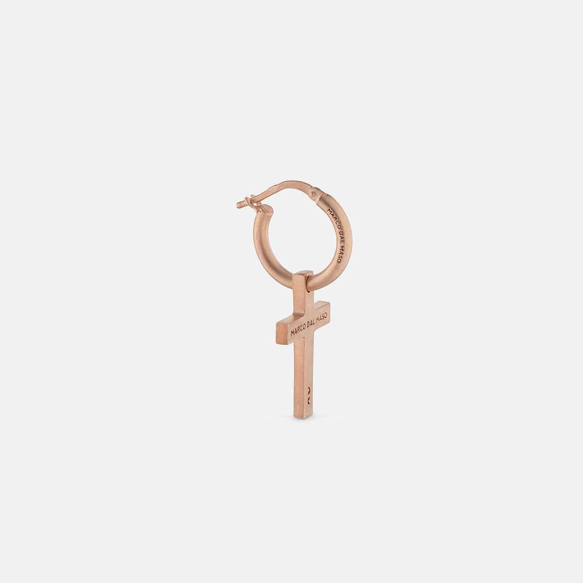THE CROSS Pendant Earring, Matte Rose Gold Vermeil-Standard View 1
