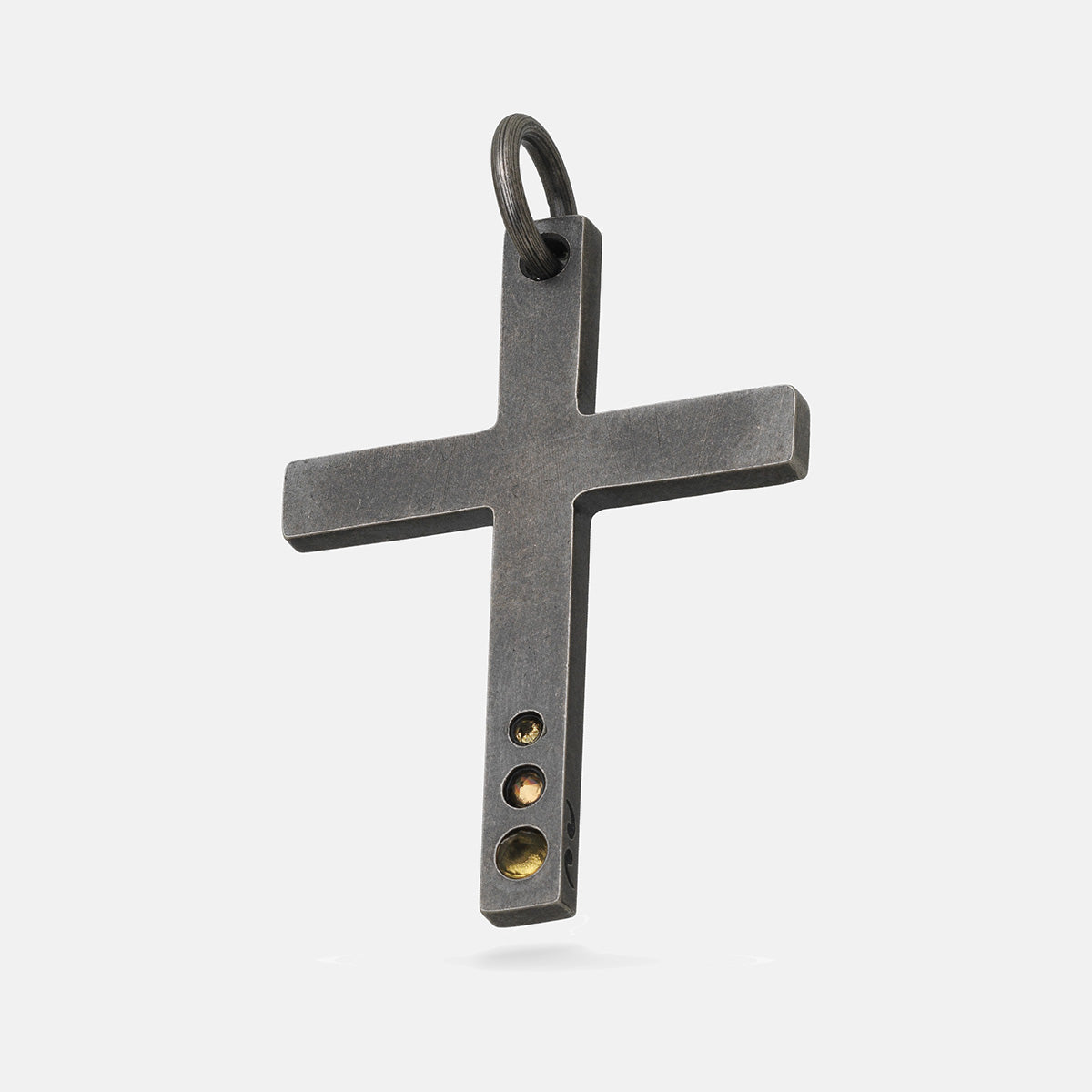 THE CROSS Latin Amulet with Gemstone, Citrine-Standard View