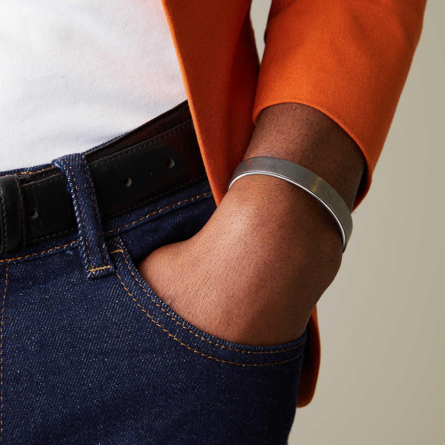 Elan Wide Cuff With Ivory Enamel