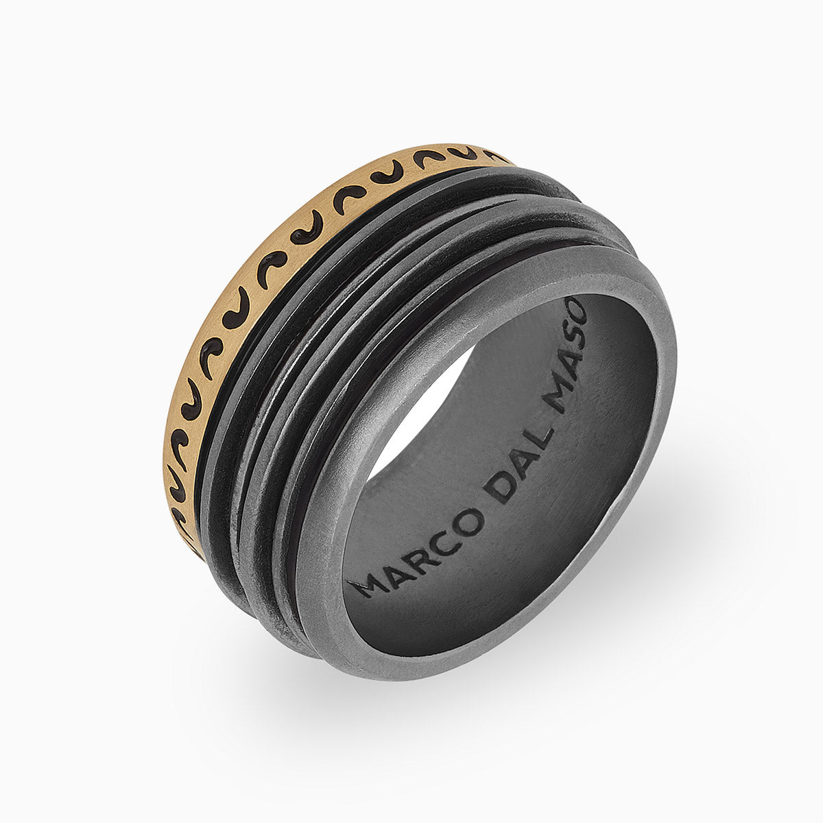 ACIES WIDE MIXED METAL RING