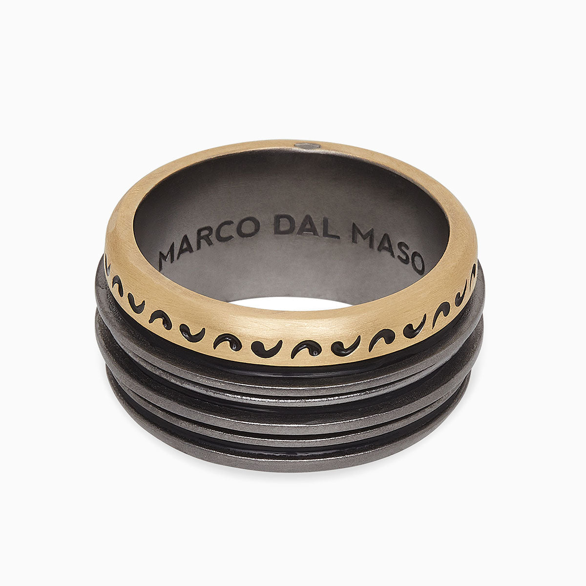ACIES WIDE MIXED METAL RING