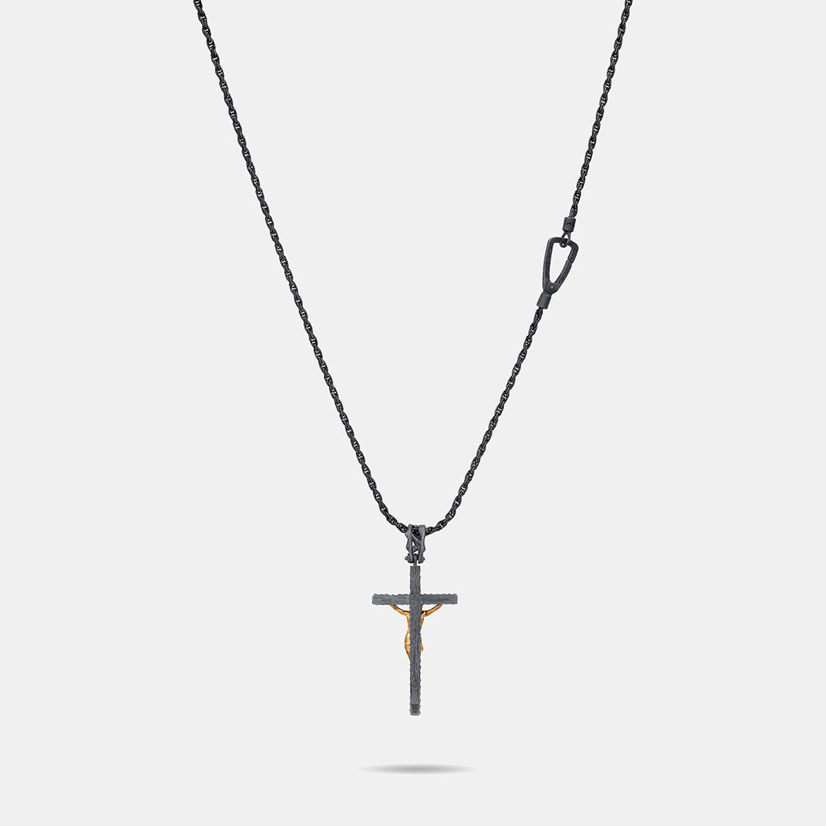 DIAMONDS'N'ROSES Matte Yellow Gold Crucifix Amulet