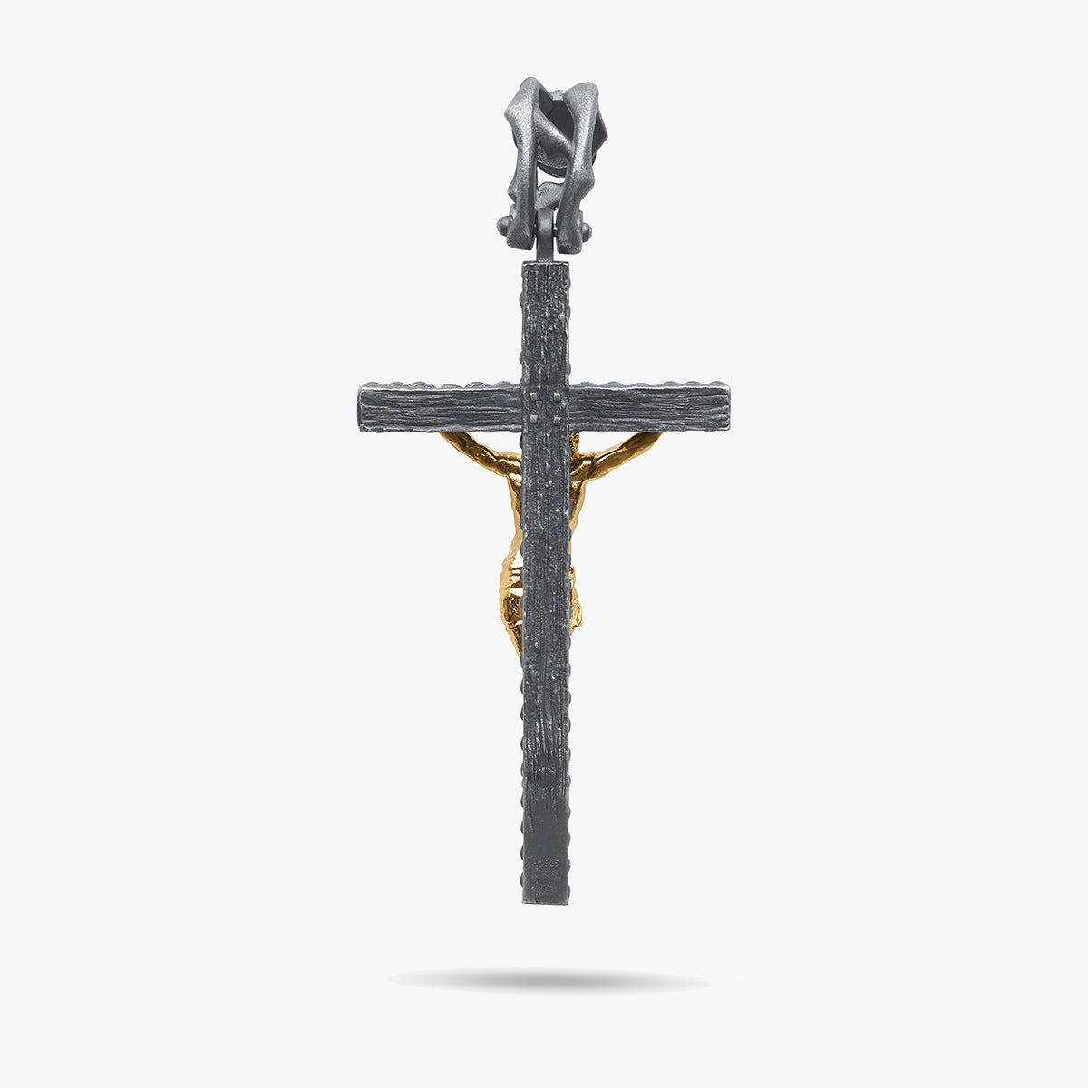 DIAMONDS'N'ROSES Polished Yellow Gold Crucifix Amulet