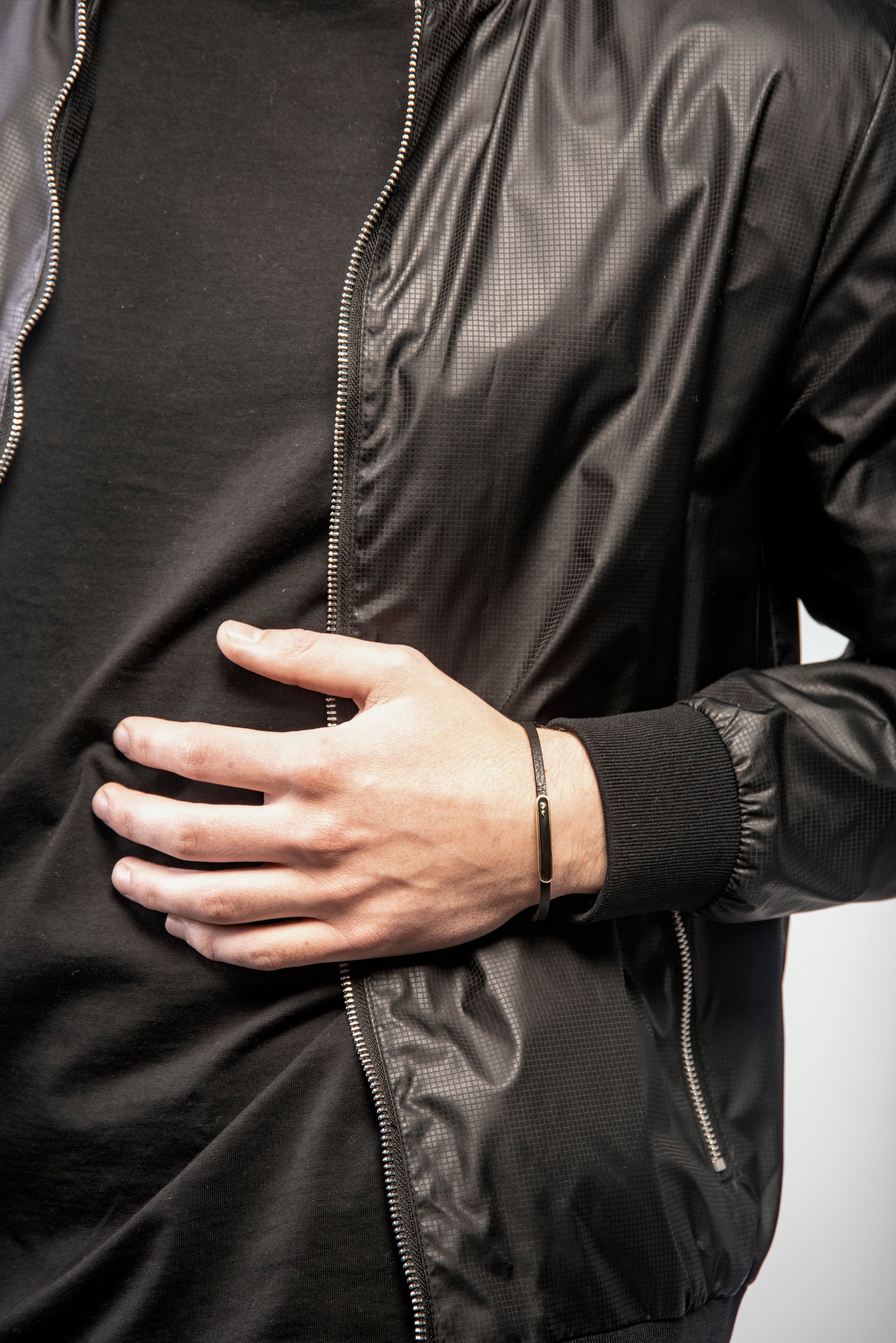 FRAME Enamel ID Leather Bracelet