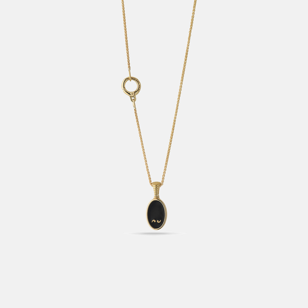 Ciondolo FRAME in oro smaltato nero 18k