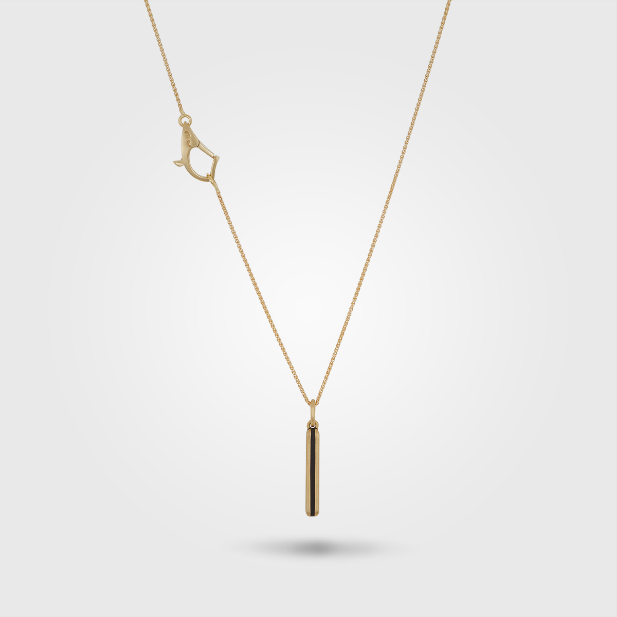 CONTINUUM 18K Yellow Gold And Black Enamel Pendant