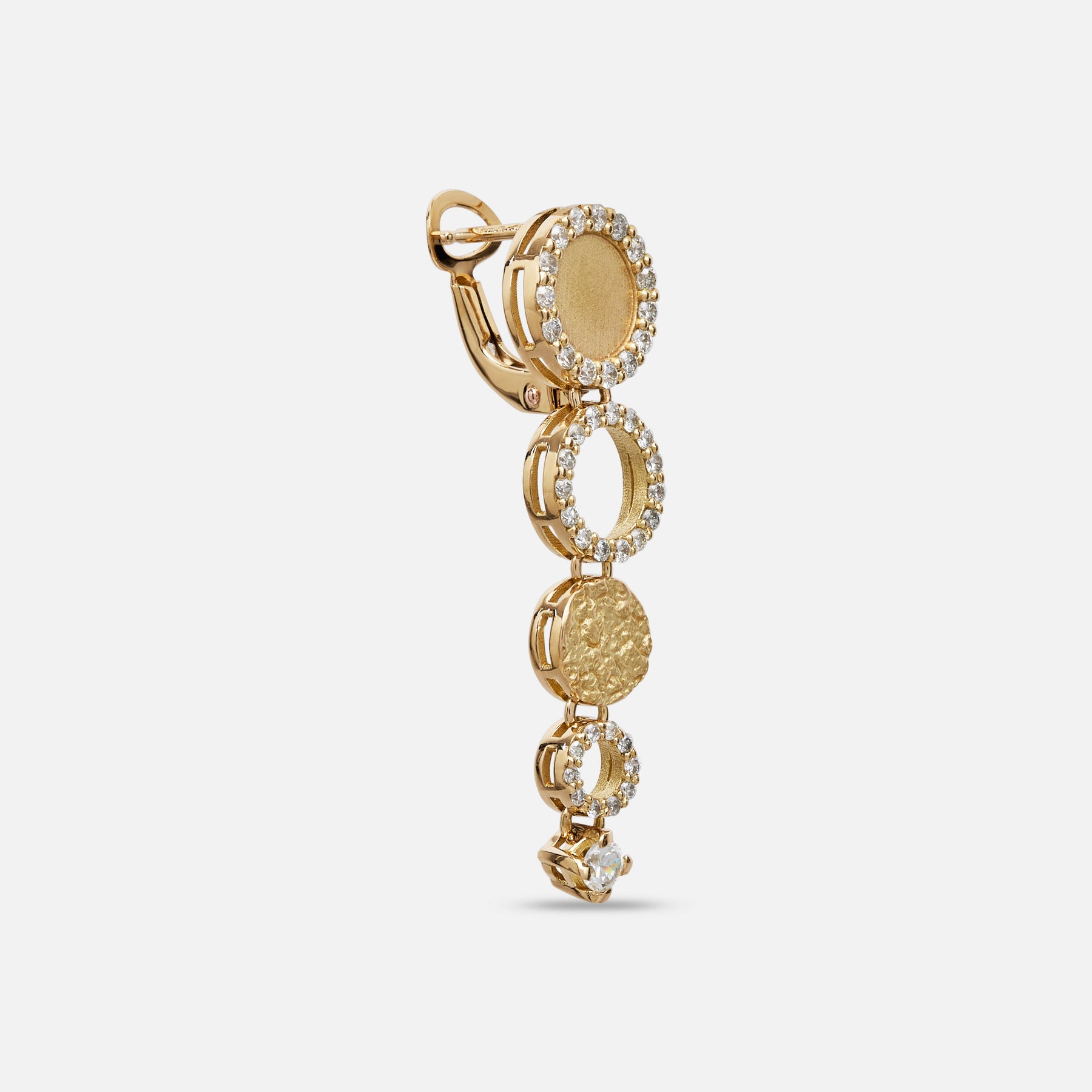 Frammenti Cascade Earrings in 18K yellow gold shown at angle