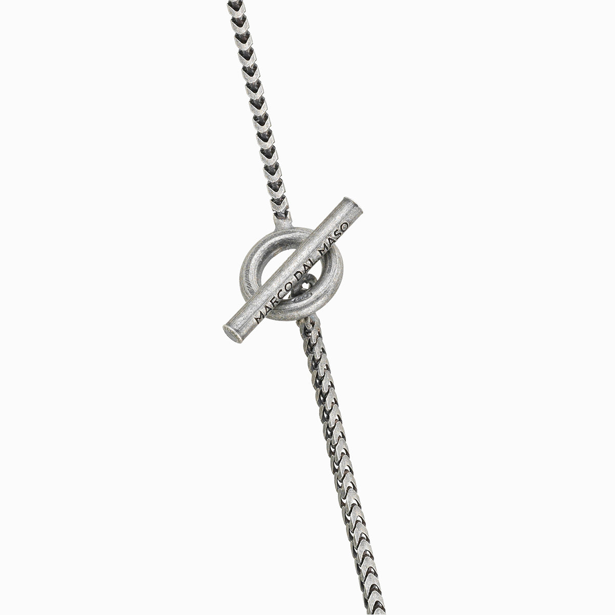 LASH Long Drop Necklace, Black Leather-Close View