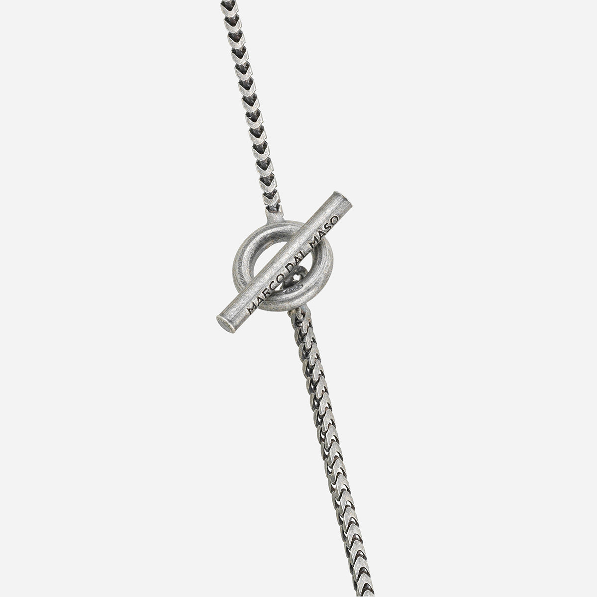 LASH Long Drop Necklace, Blue Leather-Close View