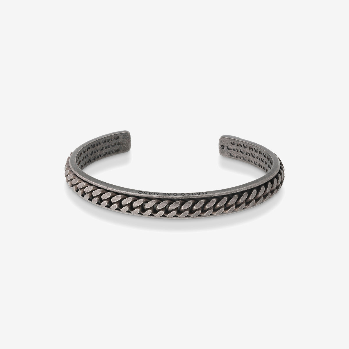 LASH Wide Chain Cuff, Oxidized Silver-Straight View