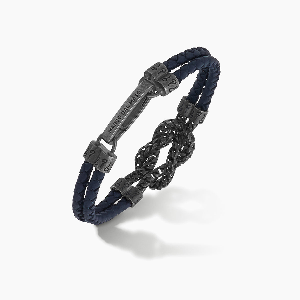LASH Bold Marine Knot Bracelet, Blue Leather-Standard View1