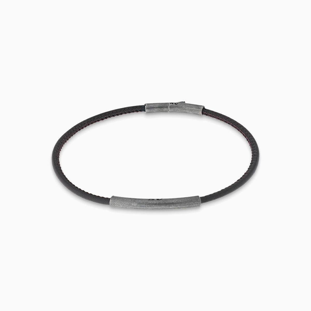 LASH Classy Bracelet, Silver, Brown Leather-Standard View