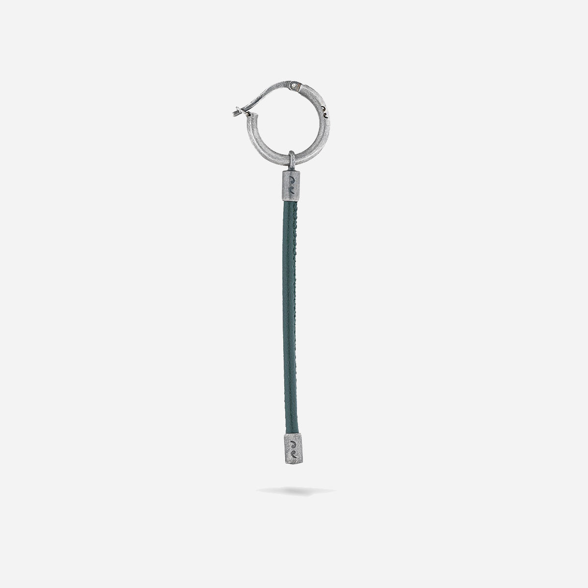 LASH Long Drop Earring, Green Leather-Standard View1