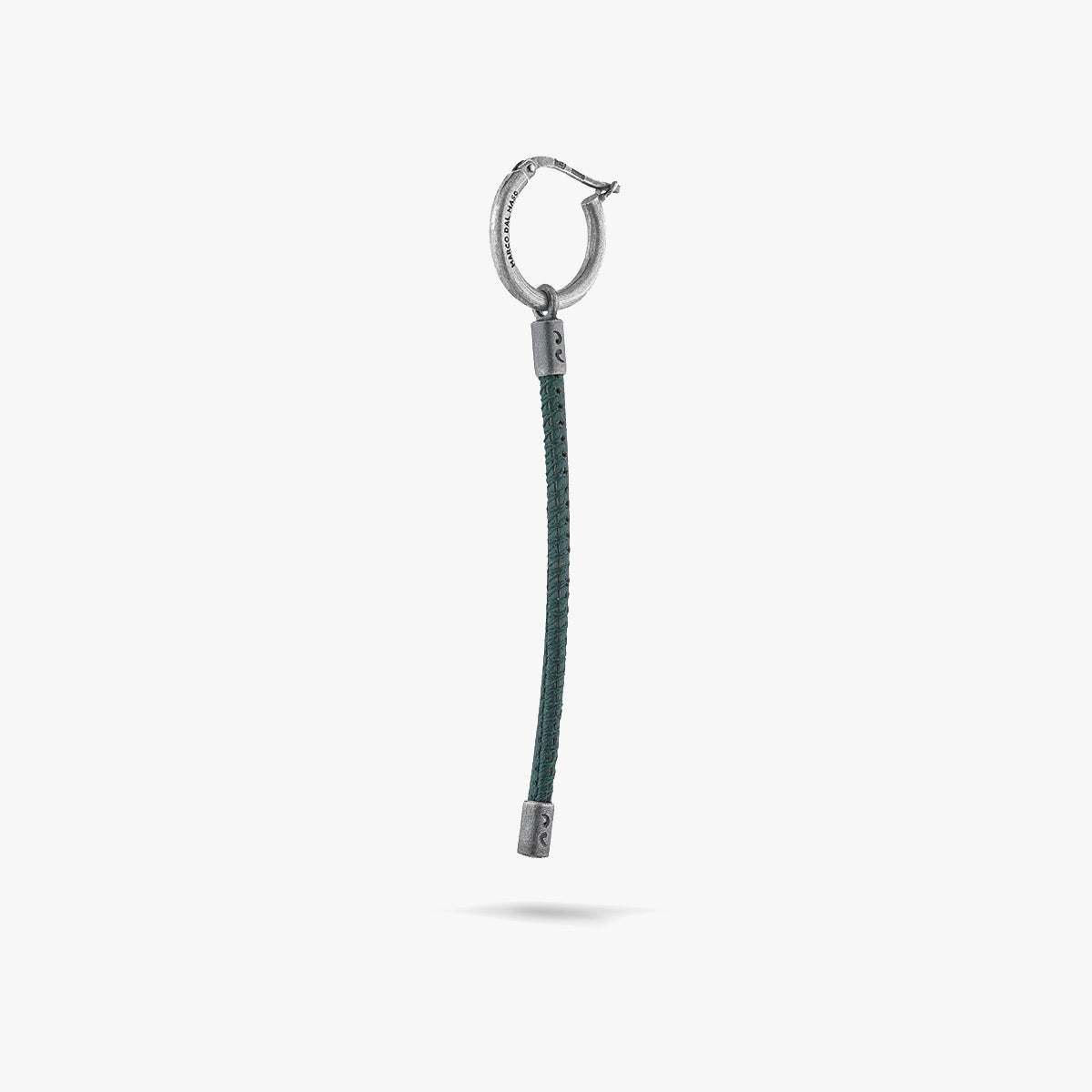 LASH Long Drop Earring, Green Leather-Standard View