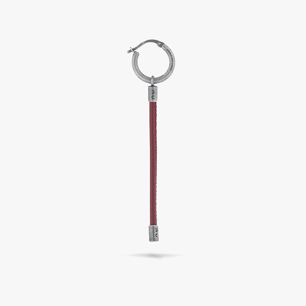 LASH Long Drop Earring, Red Leather-Standard View1