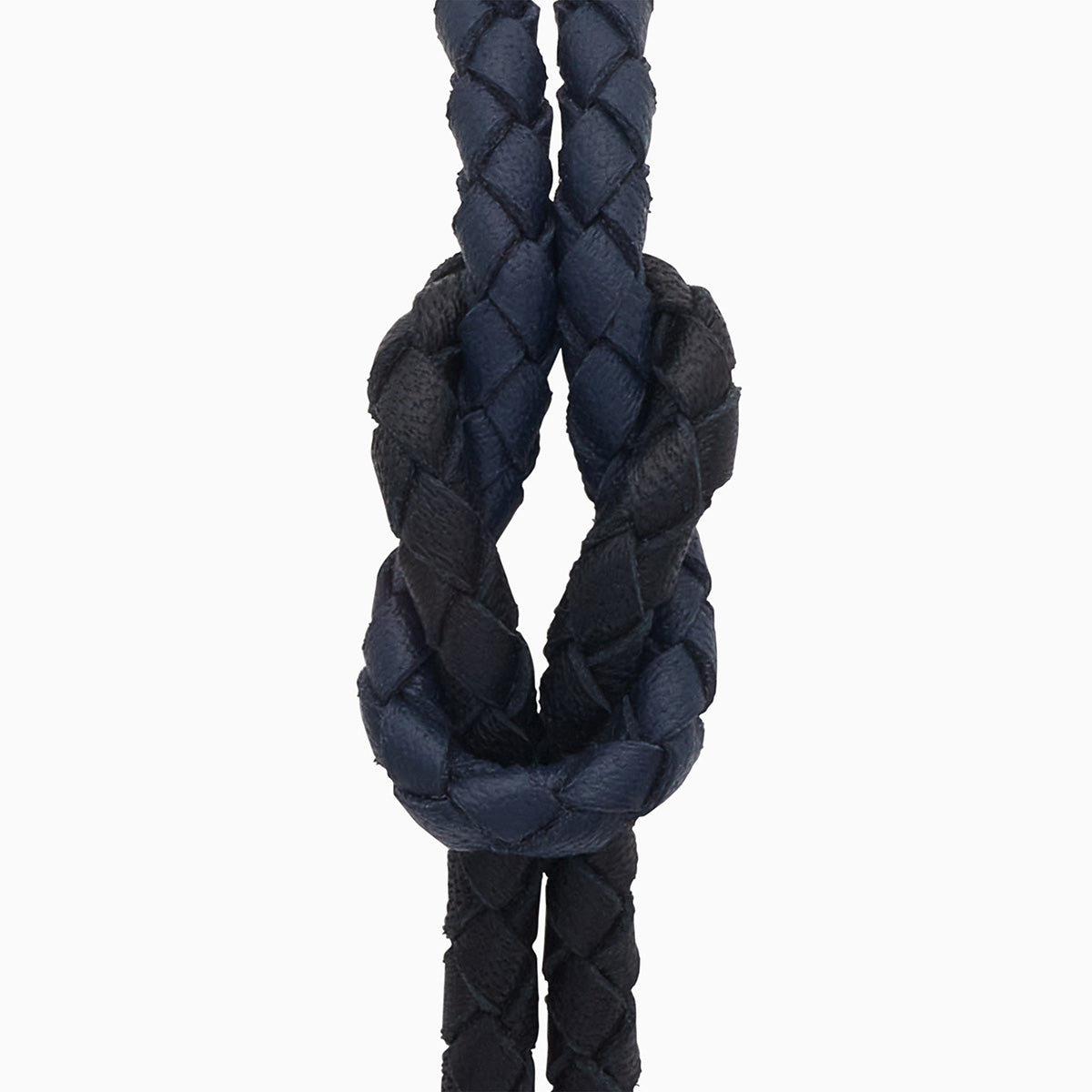 LASH Marine Knot & Double Leather Bracelet, Black, Blue Leather-Close View