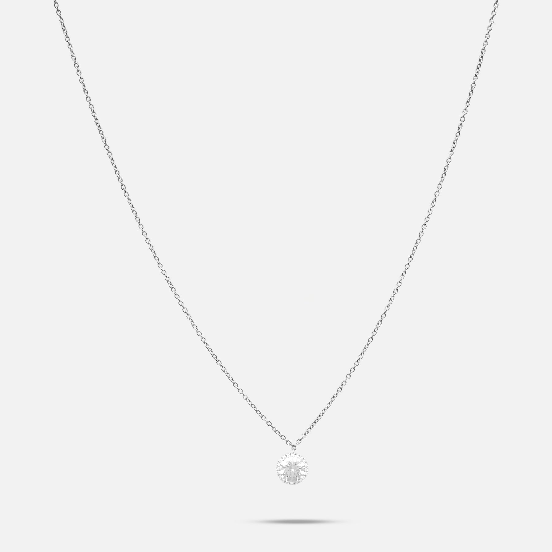 Eclipse Luna Halo Pendant in White diamond