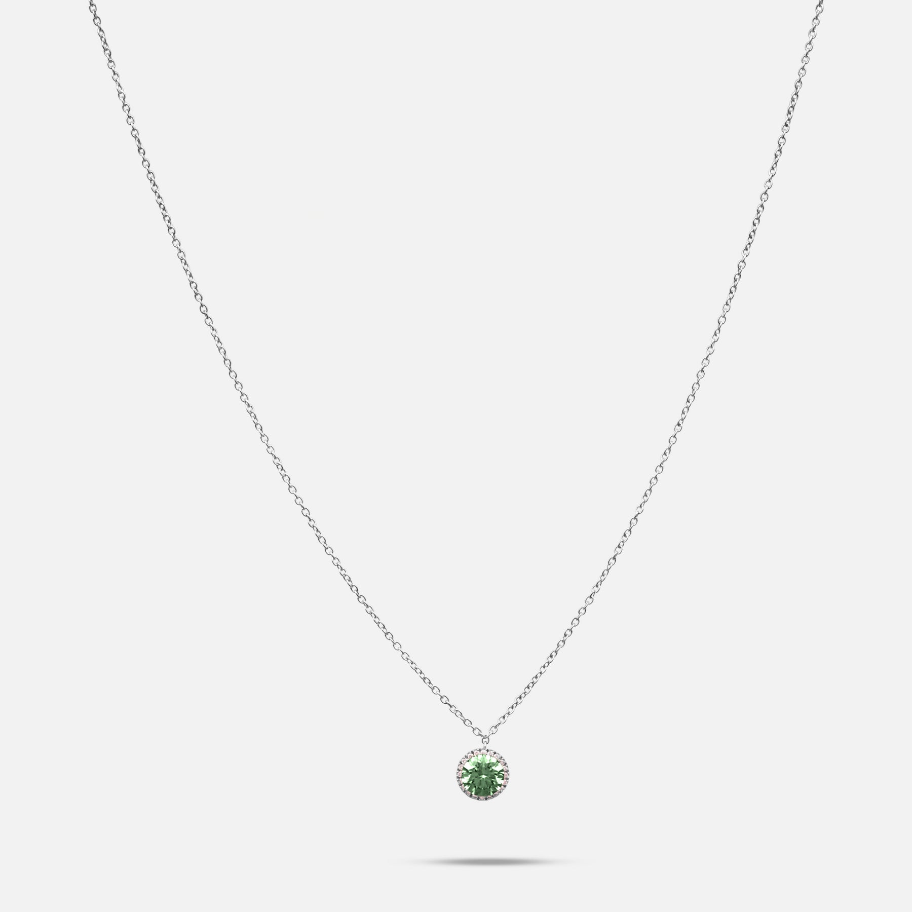 Eclipse Luna Halo Pendant in green diamond