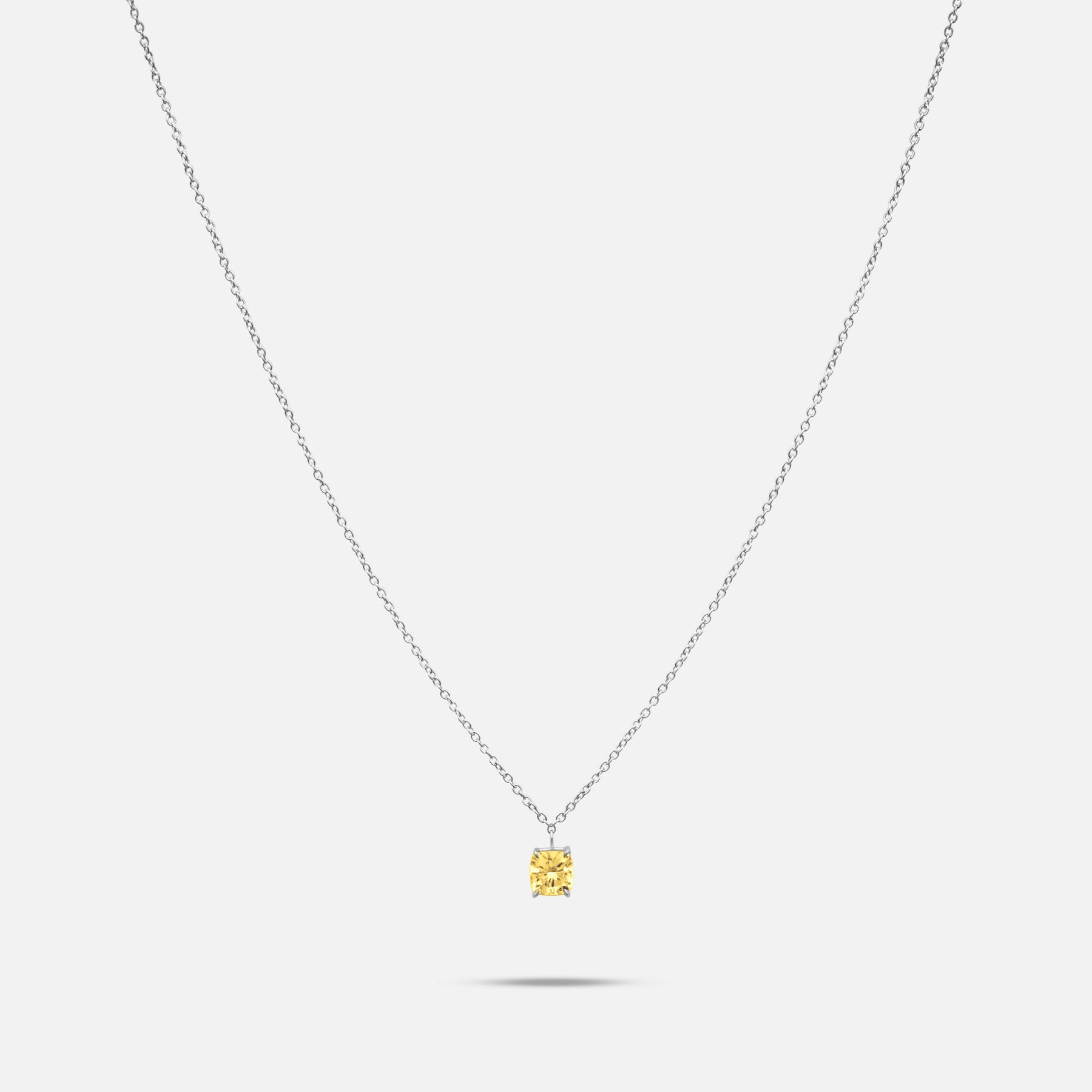 Eclipse Celeste Pendant in platinum with 1.00ct Yellow lab grown diamond