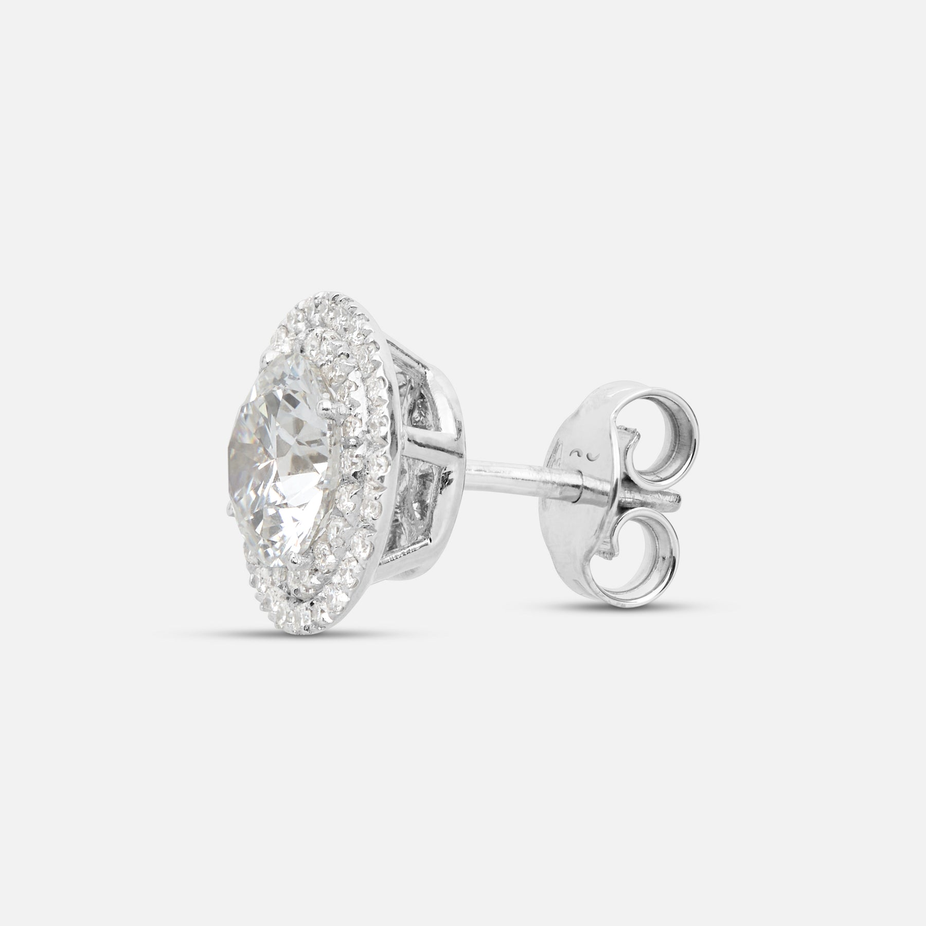 Close-up of white diamond details on Eclipse Luna Starburst Earrings