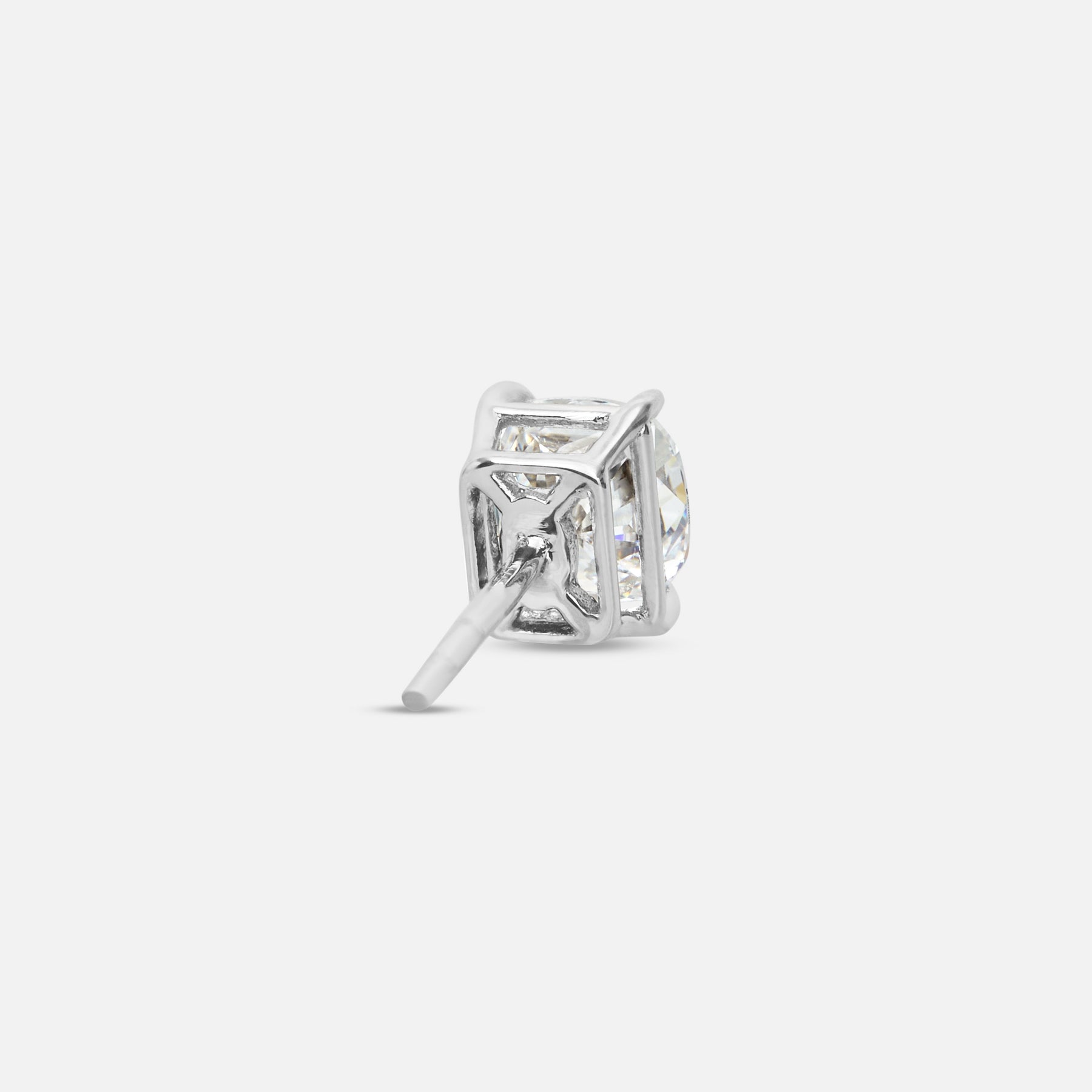 White Diamond setting on Eclipse Celeste Earrings shown at angle