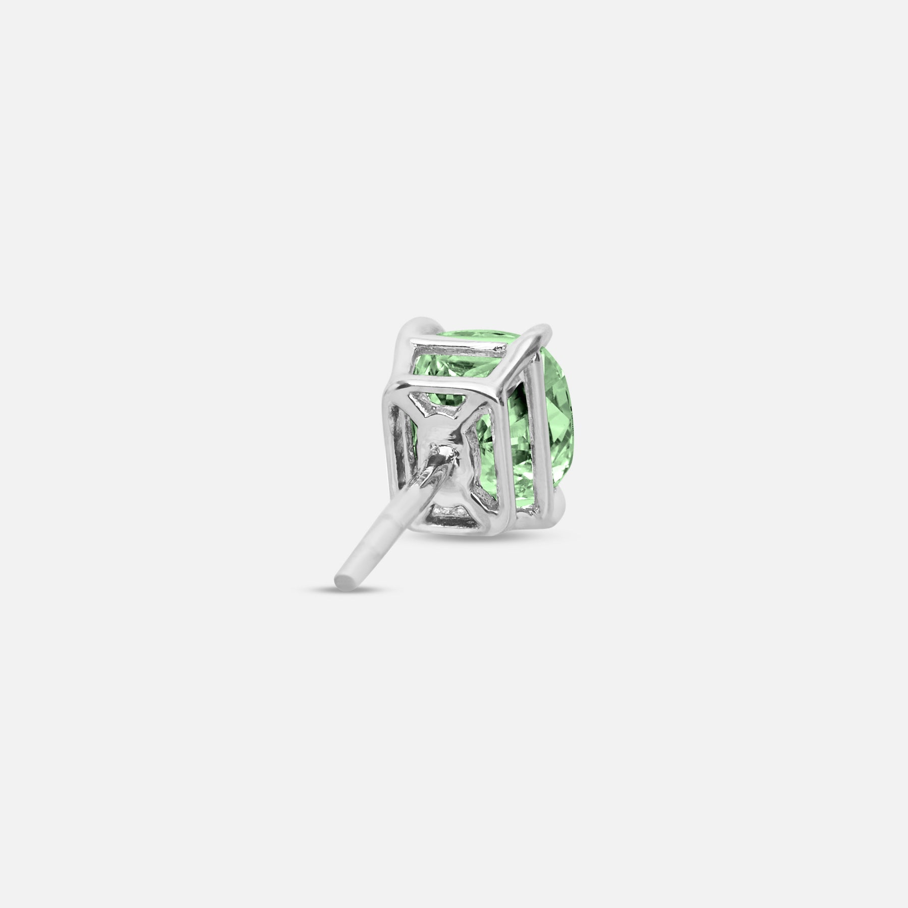 Green Diamond setting on Eclipse Celeste Earrings shown at angle
