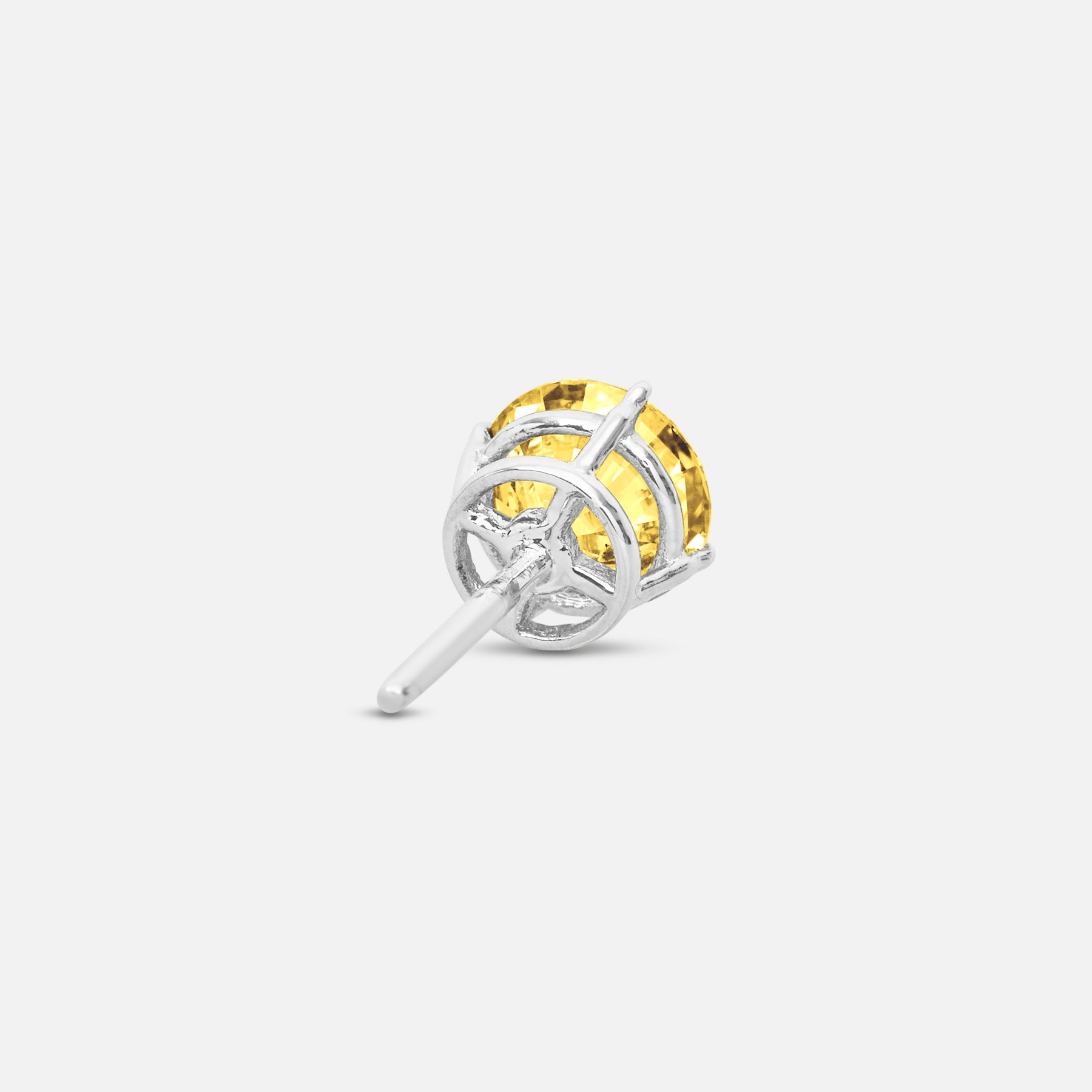 Yellow Diamond setting on Eclipse Luna Earrings shown at angle