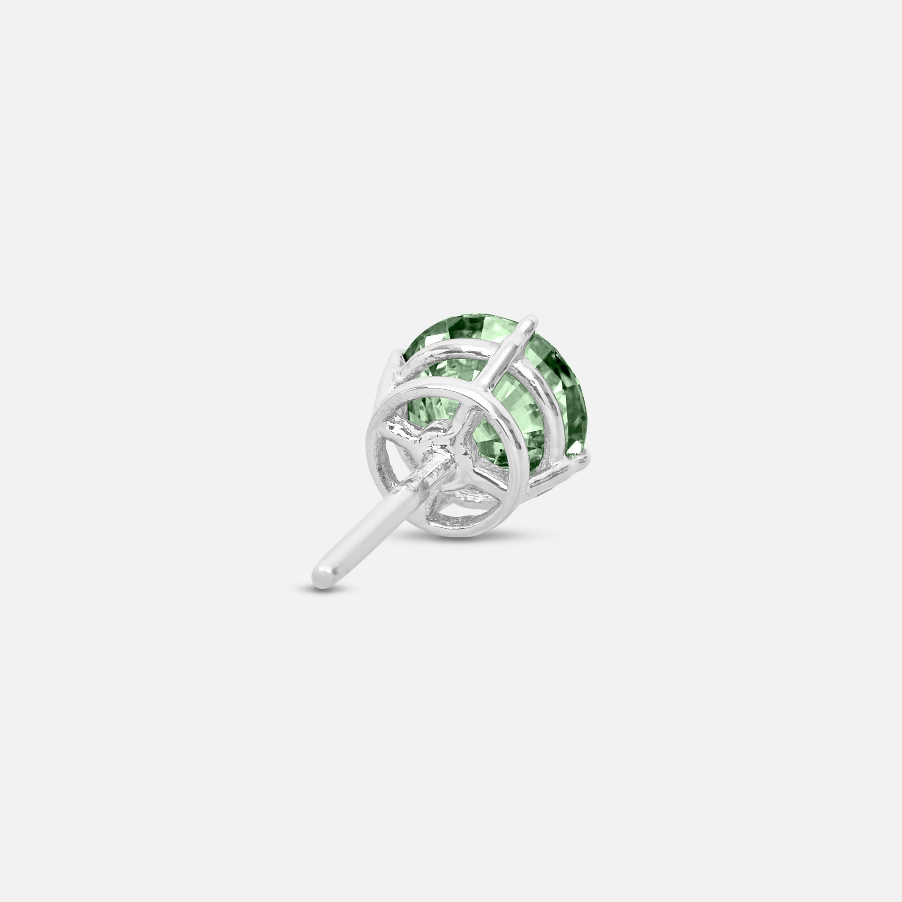 Green Diamond setting on Eclipse Luna Earrings shown at angle