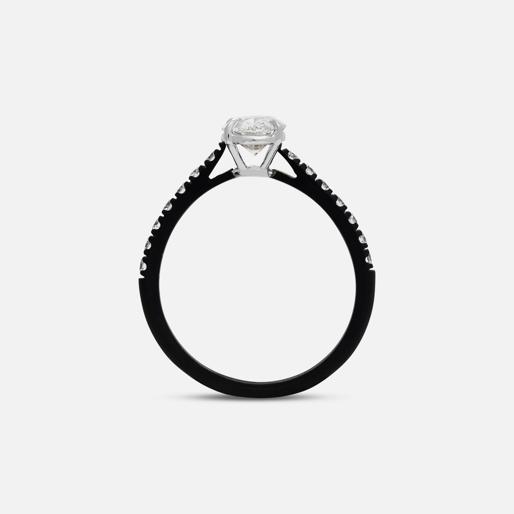 White Diamond setting on Eclipse Vesper Ring shown at angle