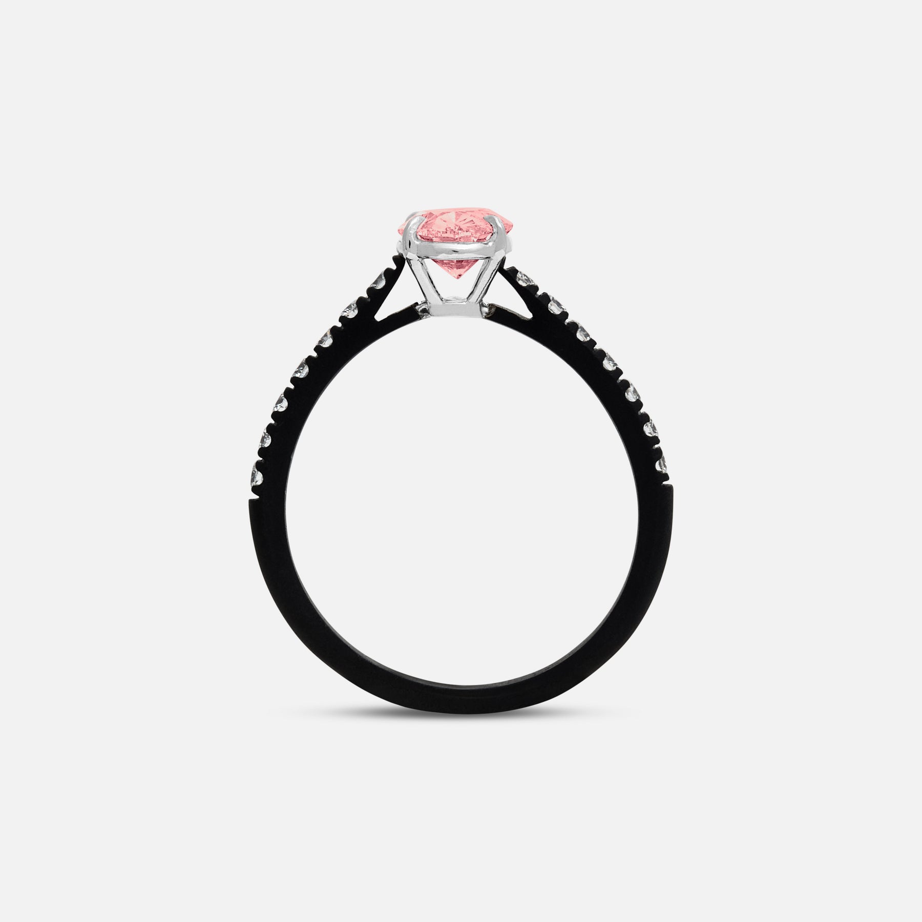 Pink Diamond setting on Eclipse Vesper Ring shown at angle