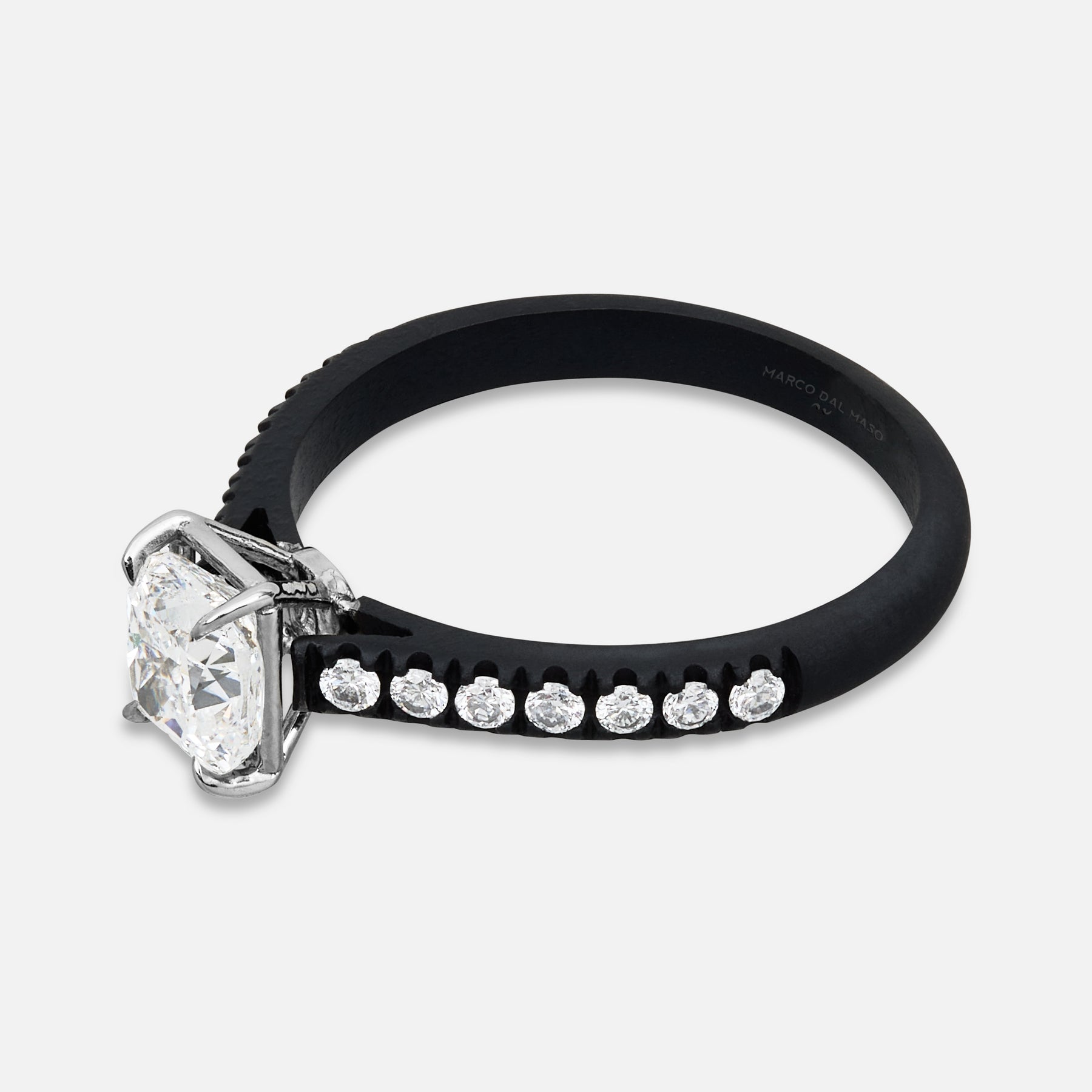 Close-up of white diamond details on Eclipse Celeste Ring