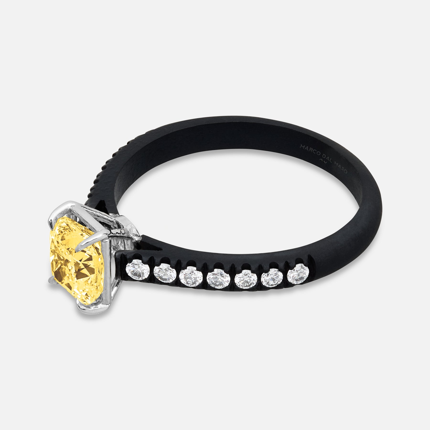 Close-up of yellow diamond details on Eclipse Celeste Ring
