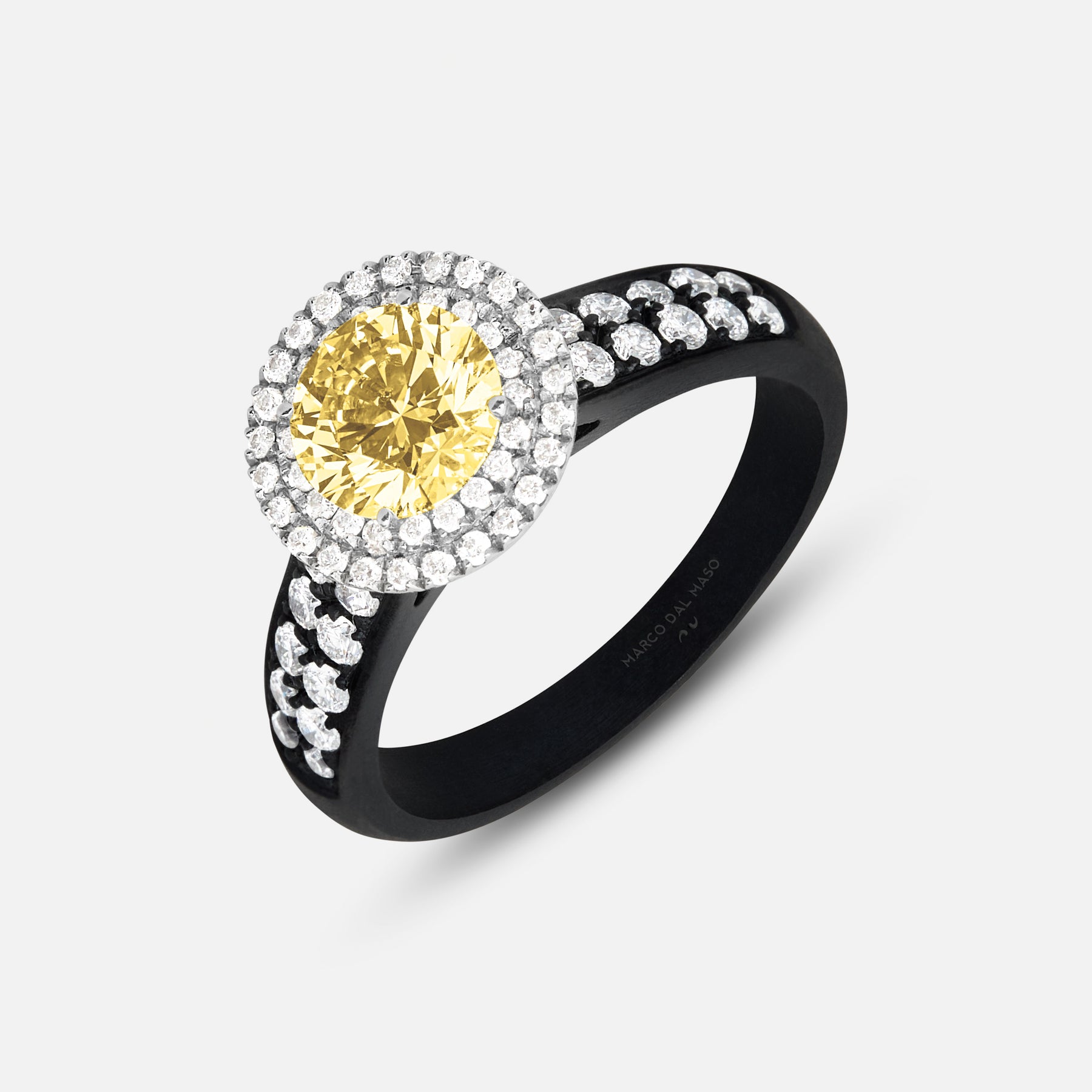 Eclipse Luna Starburst Ring in yellow diamond