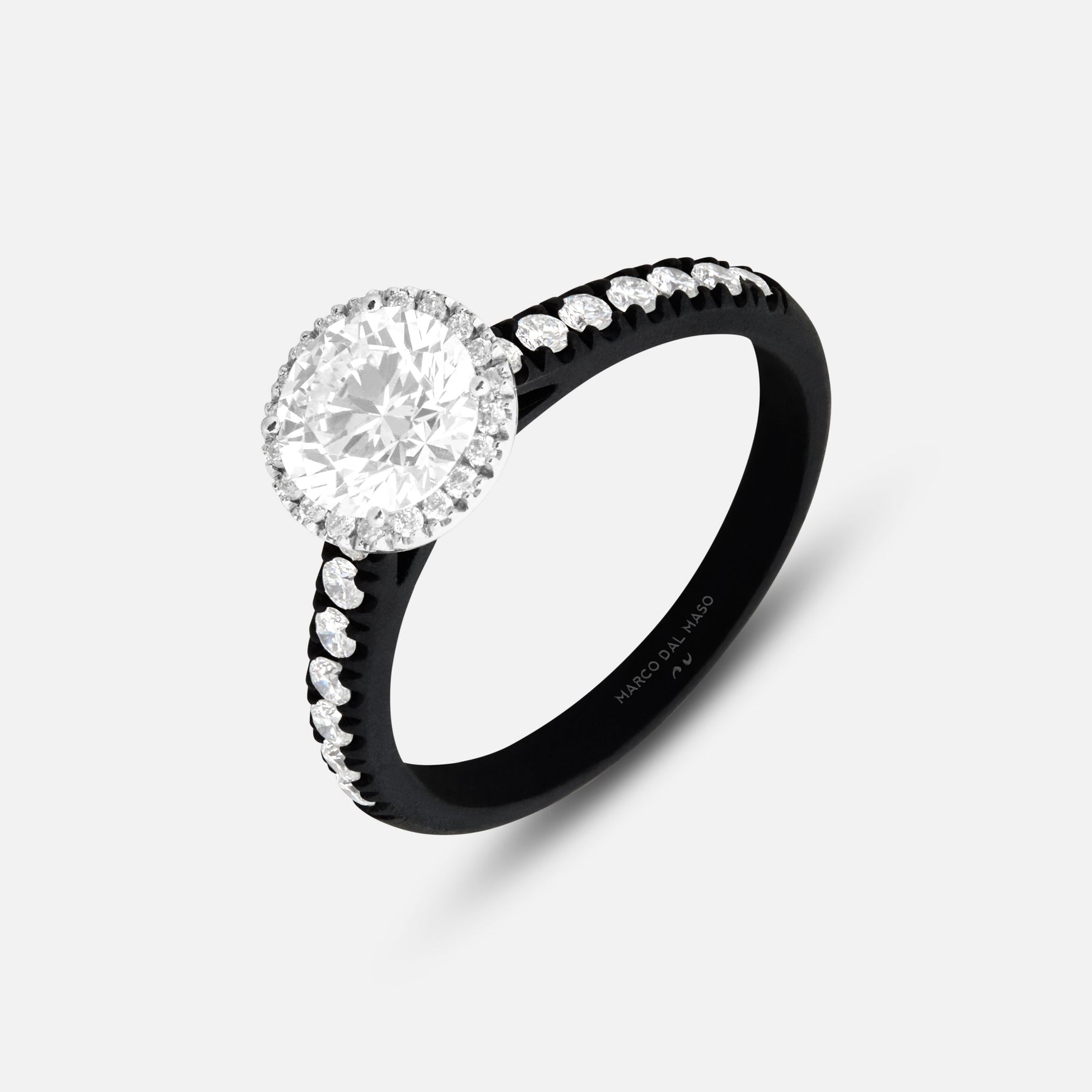 Eclipse Luna Halo Ring in white diamond